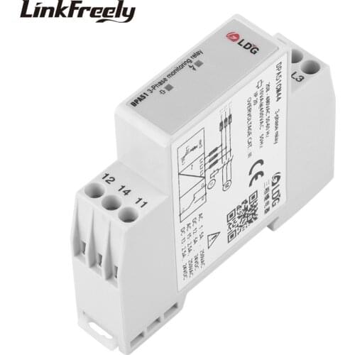 DPA51CM44 3 Phase Sequence Protection Relay Module & Board 5A 24V DC 250VAC Phase Failure Monitoring SPDT Voltage Relay Din Rail