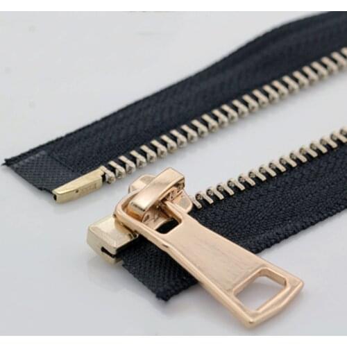 5# 60/70/80/90/100/120/150cm open-end auto lock rose gold plating metal zipper use for clothes shoes pocket garment