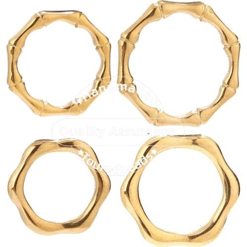 5pcs Stainless Steel Bamboo Circle Link Charms Round Connectors for DIY Jewelry Making Findings Supplies 16mm 21mm