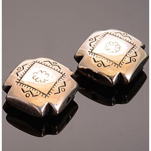 New Arrival 60 Pc7x16 MM Fluted Corrugated Acrylic Antique Style Design Square Spacer Bead For Diy Bracelet Jewelry Making