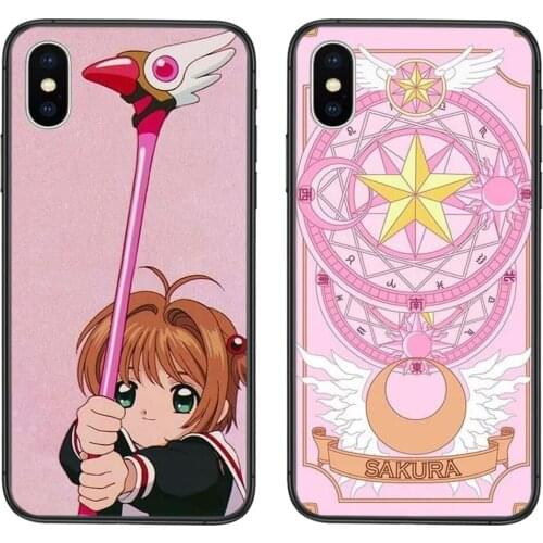 Card Captor Sakura Anime Black Cover 3D Shell Come Low For Xioami Redmi Note 10 Pro 5G 9 9S 9T Max 8 7 6 5 4 Pro Max