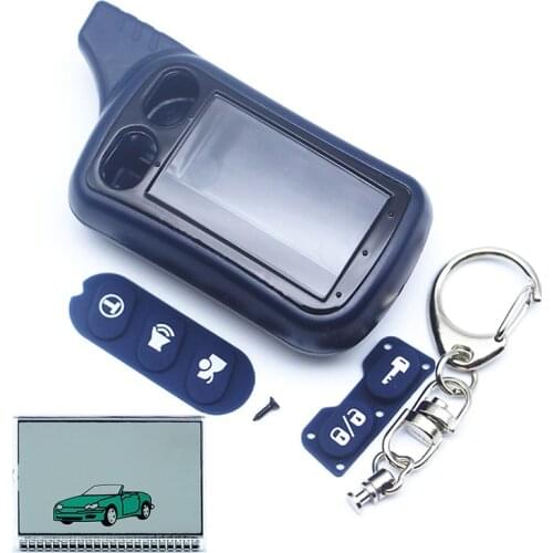 TZ9010 Case Keychain Tamarack+Alarm Lcd Display for 2 way Car Alarm System Tomahawk TZ-9010 key Fob TZ 9010 LCD Remote Control