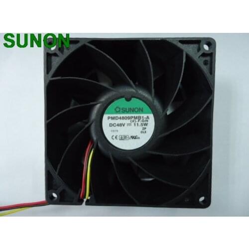 For Sunon PMD4809PMB1-A 12038 120mm 12cm dual ball bearing fan 3 wire FOO signal 48V 11.5W
