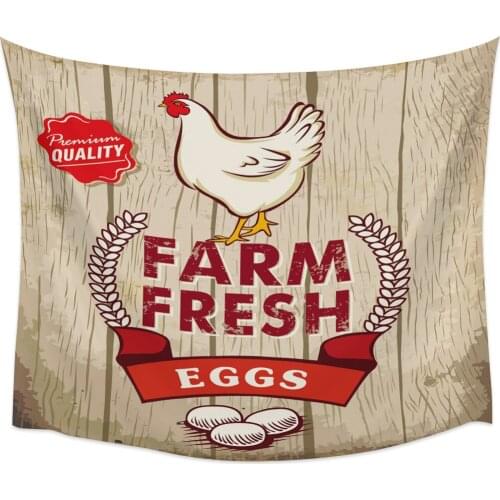 Farm Eggs Wooden Board Retro Style Wall Tapestry Home Wall Decor Bedroom Tapestry Wall Hanging Yoga Mat Picnic Mat