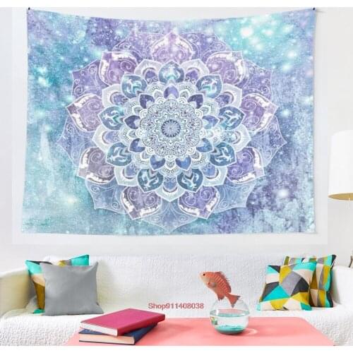 FREE YOUR MIND MANDALA in Blue tapestry Wall Hanging Tapestries for Living Room Bedroom Decor