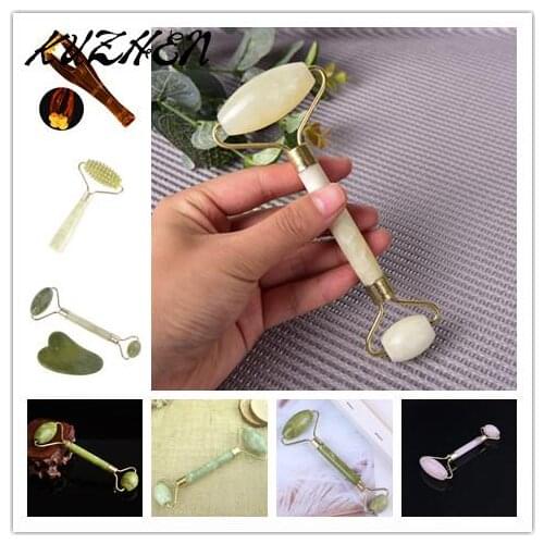 HOT Double Head face Roller Massage Nature Jade Face Slimming Body Head Neck Face Thin Roller Massager