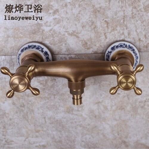 Copper Washing Machine Faucet Hot and Cold Washing Machine Faucet Vintage Leading Antique Faucet 4 fen 6 General Faucet