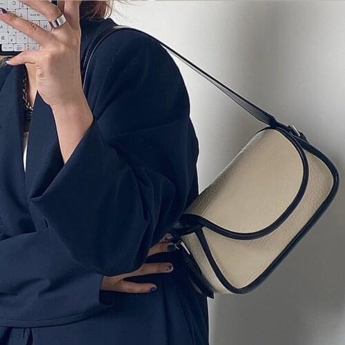 Fashion PU Leather Baguette Bag Women Crocodile pattern Shoulder Bag 2021 Trendy Armpit Bag Designer Flap Handbag Lady Purse sc