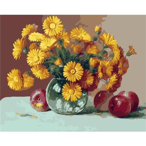 Sunflower Flower DIY Embroidery Cross Stitch 11CT Kits Needlework Craft Set Cotton Thread Printed Canvas Home Room