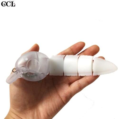 Custom Unpainted Tadpole Fishing Lures 6inch Hard Plastic Blank Jointed Swimbait Floating Sinking Lure for Fishing