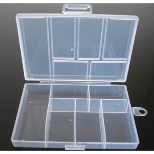 Wholesale 6 Slots Jewelry Boxes White Plastic Tool Box Adjustable Craft Organizer Storage Beads Bracelet Jewelry Boxes F666