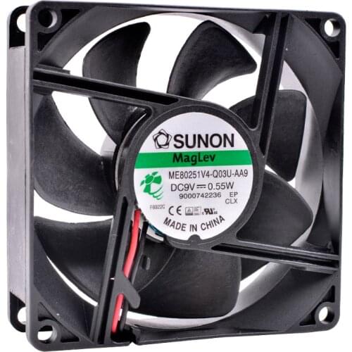 Original ME80251V4-Q03U-AA9 8cm 8025 DC9V 0.55W 80x80x25mm Magnetic suspension bearing cooling fan