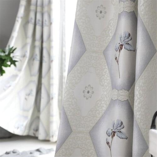 Thick Jacquard Floral Curtains For Living Room Bedroom Luxury Relief Curtain Window Treatment Customize
