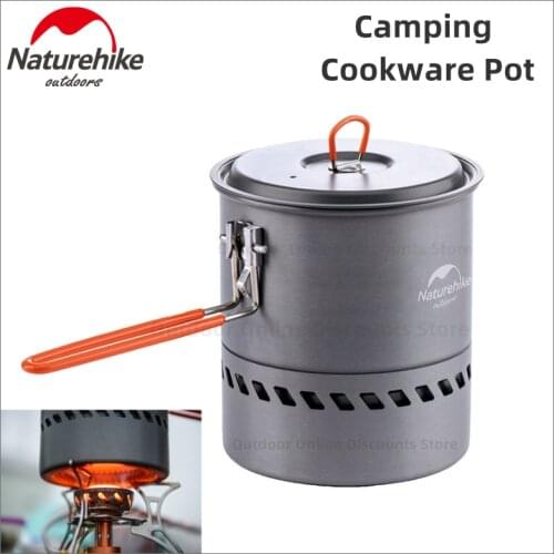 Naturehike Camping Cookware 2-3 Person Nonstick Outdoor Picnic Pot Pan Ultralight Portable Camping Pot Outdoor Folding Cookware