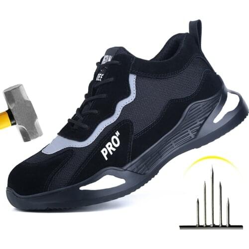 Work Safety Shoes Anti-Smashing Steel Toe Puncture Proof Construction Lightweight Breathable Sneakers Boots Men Women Air Light