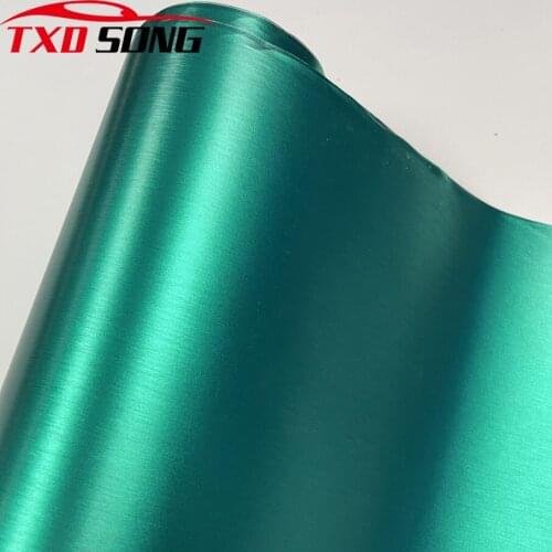 Premium Tiffany blueTeal Brushed Metallic Vinyl Wrap Film DIY Styling Self Adhesive Car Stickers Decals with Air Release