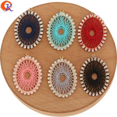 Cordial Design 40Pcs 25*36MM Jewelry Accessories/Hand Made/Oval Shape/DIY Jewelry Making/Rhinestone Charms/Earring Findings