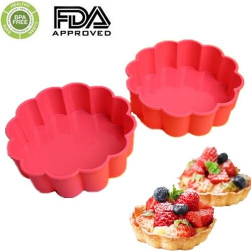 8 Inch Round Wave Edge Silicone Baking Pie Pans Handmade Cookie Bread Loaf Pizza Pie Toast Tray Thin Cake Mold Kitchen Tools