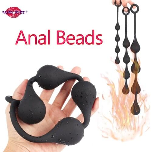 Silicone Big Anal Beads Sex Toys Long Butt Plug Annals Balls Anus Dilator Extender Prostate Massager For Gay Men Women Anal Plug