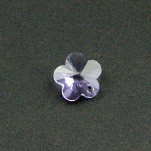 Lilac Color 50PCS/Lot 14mm 1 Hole Glass Loose Flower Beads For Diy Crystal Glarland Of Wedding Strands & Chandelier Bead Parts