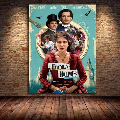 Modern TV Movie Poster 2020 Enola Holmes (Enola Holmes) Comedy Art Canvas Printmaking Movie Home Decoration Wall Art Picture for