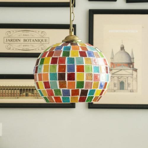 Mediterranean Bohemian Glass Chandelier dining room lamp corridor lamp porch bar desk bedroom lamp lighting