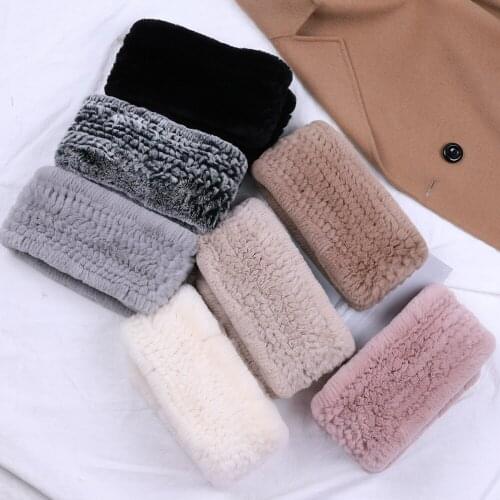 SUPPEV&STTDIO New Luxury Womens Winter Fur Scarf Genuine Rex Rabbit Fur Scarves Wraps Knitted Girls Scarfs Wraps Neckchief