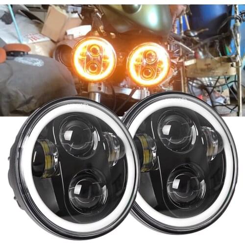 2x 5.75 inch led headlight High/Low beam halo for 3 & Speed Triple & Street Triple & Thunde 5 3/4" projector