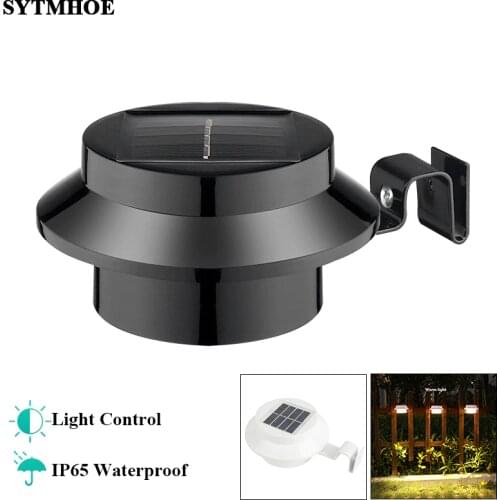 Light Control Led Solar Light Garden Tree Lights Solar Wall Lamp Outdoor Panel Outdoor Wireless Step Lights Black White Sytmhoe