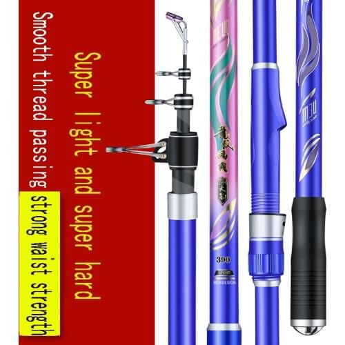 3.6M3.9M4.2M4.5M5M5.2M Carbon Fiber Telescopic Fishing Rod Lwidening Guide Ring M power Super Light And Super Hard Fishing Tool
