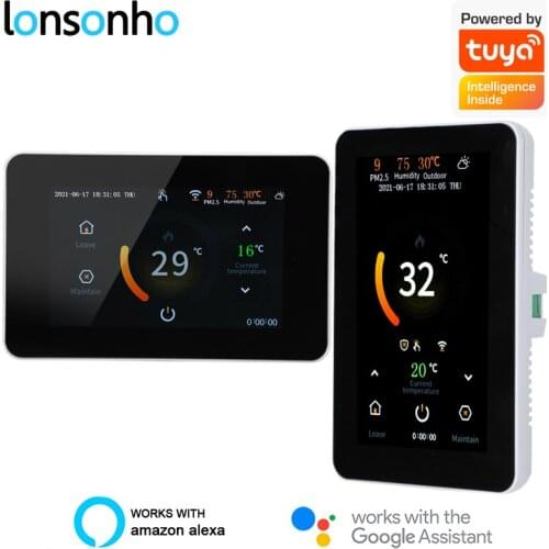 Lonsonho Tuya Smart Life WiFi Thermostat Termostato LCD Touch Screen Temperature Controller Smart Home Alexa Google Compatible