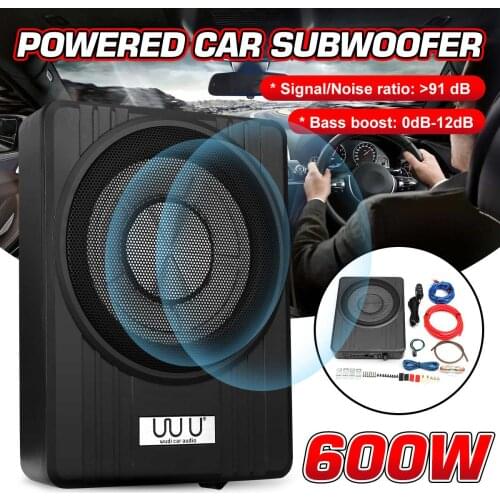 800W Ultra thin Subwoofer Bass Amplifier 600W Car Active Subwoofer Audio Speaker Amplifier Auto Surround Sound Car Audio System