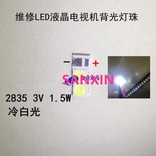 Universal LED Backlight 1.5W 3V 1210 3528 2835 131LM CUW JHSP Cool White LCD Backlight TV Application 1000PCS