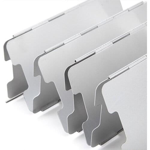 10Pcs/Set Outdoor Picnic Gas Stove Wind Shield Foldable Burner Windproof Screen Aluminium Alloy Stove Supplies