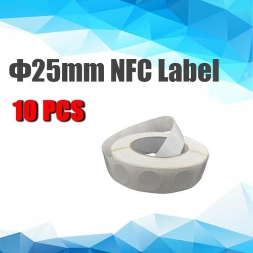 Free Shipping High Frequency NFC Tag Social Media RFID Blank Sticker Printable Self-adhesive Label Φ25mm 10 PCS