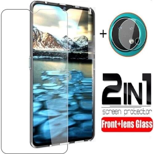 2-in-1 Front Tempered Glass for Nokia 2.4 Soft Camera Lens Protection Film Screen Protector Guard for Nokia 2.4 Glass