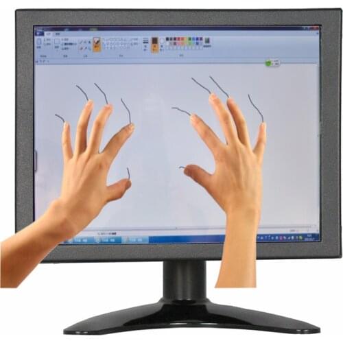 ZHIXIANDA Mini LCD 8 Inch PCAP Desktop Touch Screen Monitor 1024*768 4:3 Screen Ratio PCAP Touch Monitor with VGA/HDMI/USB