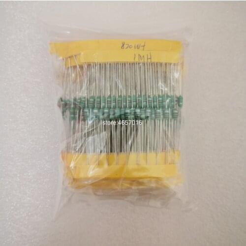 1/4W Inductor Assortment 0307 0.25W Color Ring Inductance Assortment 0.22UH-1MH 45valuesX10pcs=450pcs Inductors Assorted Set Kit