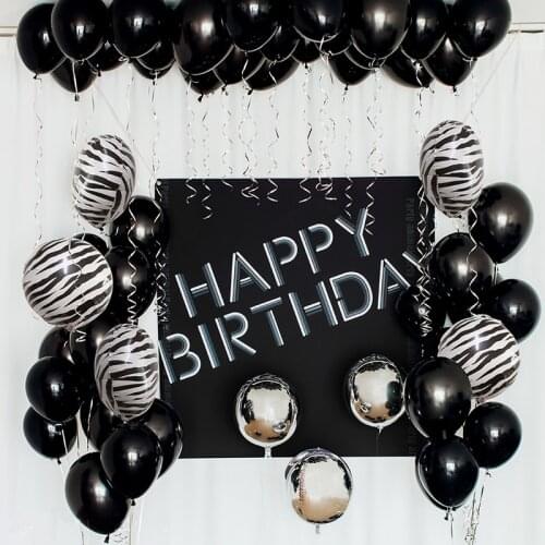 1 Set Adult Birthday Balloon White Black Party Balloons Set Zebra Balon Woman Man Children Party Backdrop Toys