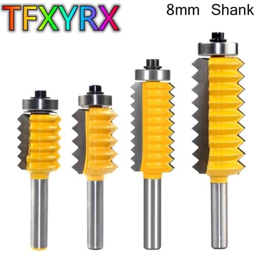 1pcs 8mm Shank Finger Joint Glue Milling Cutter Raised panel V joint Router Bits for Wood Tenon Woodwork Cone Tenoning Bit
