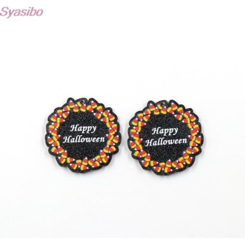 10pcs /lot) PR1112-35mm Halloween For Earrings Black Glitter Acrylic Candy Garland Jewelry Accessories