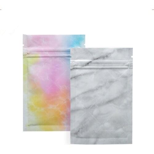 100pcs Reusable Food Ziplock bag with Tear Notch Gift Bag Packaging Bag for Dry Goods Bulk Food Grains