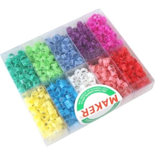 1000 Pcs/box Bird Foot Ring Digital Identification Ring 9mm Pigeon Foot Ring Bird Training Tools 10 Colors NO.00~99