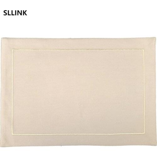 2pcs Cotton Placemat Fabric Linen Non-Slip Heatproof Placemat Table Cloth Table Mat Hotel Western-Style Placemat coaster