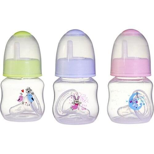 3Pcs 60ml Baby Bottle Cartoon Animal Bottle Gift Newborn Cup Training Portable Out Baby Graffiti Bottle 2020 New