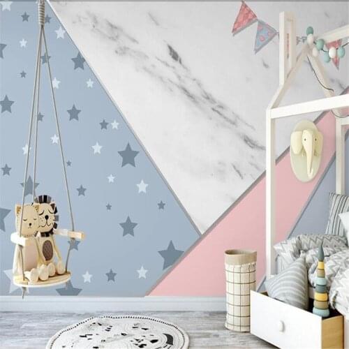 Milofi custom 3D wallpaper mural Nordic geometric starry sky marble background wall living room bedroom decoration wallpaper