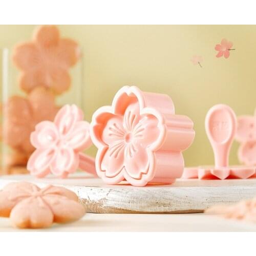 5pcs/set Sakura Cookie Mold Stamp Biscuit Mold Cutter Pink Cherry Blossom Mold Flower Charm DIY Floral Mold Fondant Baking Tool
