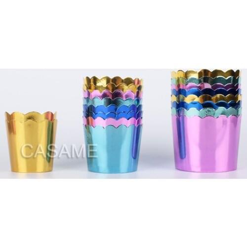 50pcs Gorgeous big foil Cupcake paper Holders wedding decorations Wrapper Wraps cake box Muffin Paper Holders case