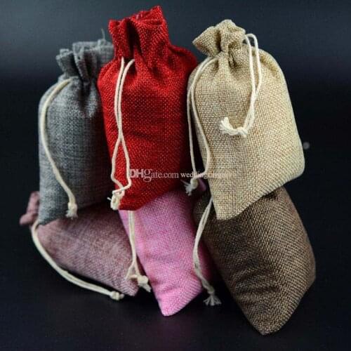 9X12cm Colorful Burlap Bag Rustic Wedding Party Burlap Favor Box es Gift Holder Supplies Sweet Package Wrapper