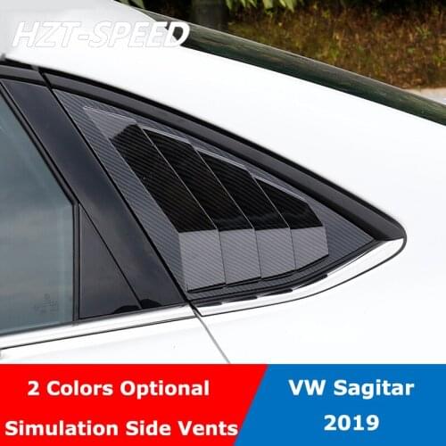 ABS Carbon Fiber Color Window Side Louvers Vent Trim Car Accessories For Sagitar 2019